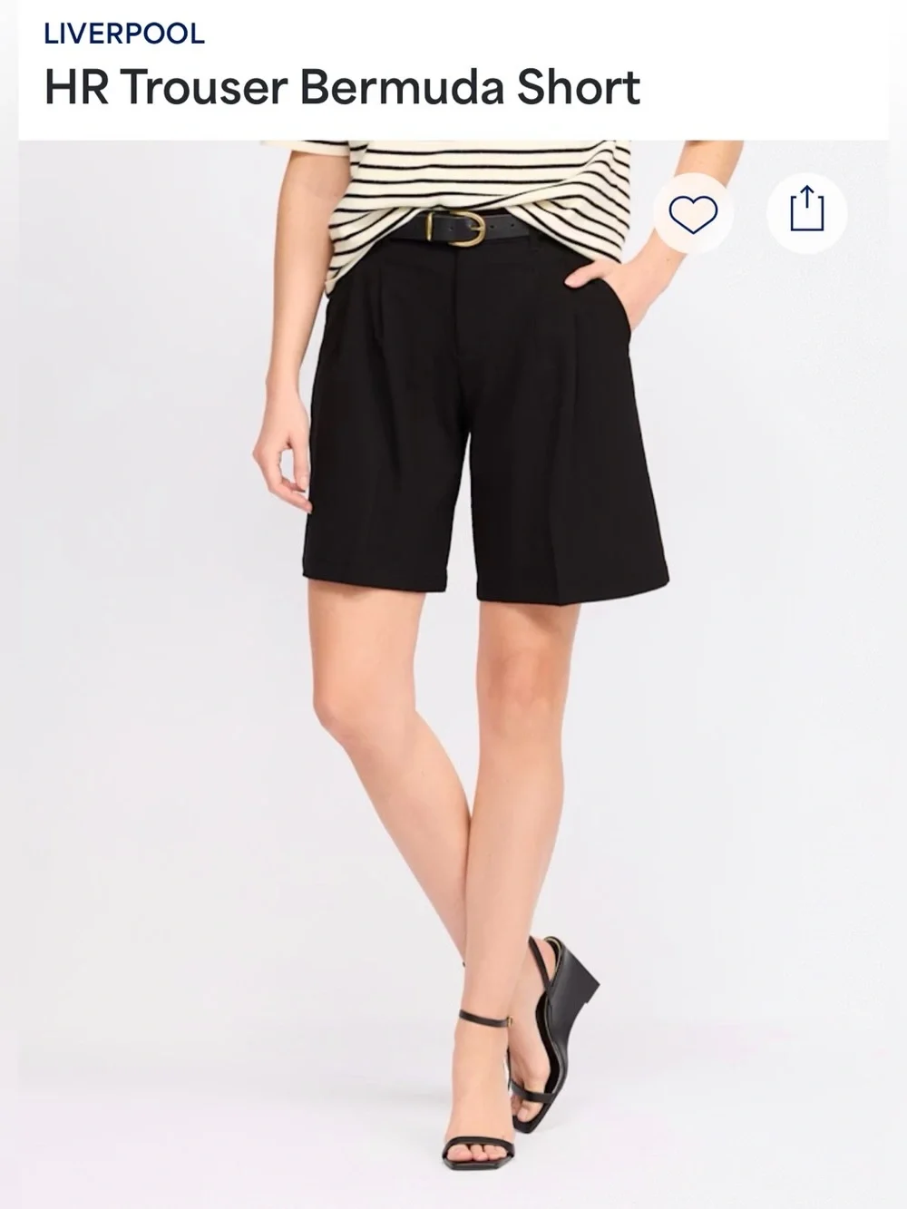 Liverpool High-Rise Trouser Bermuda Shorts - black